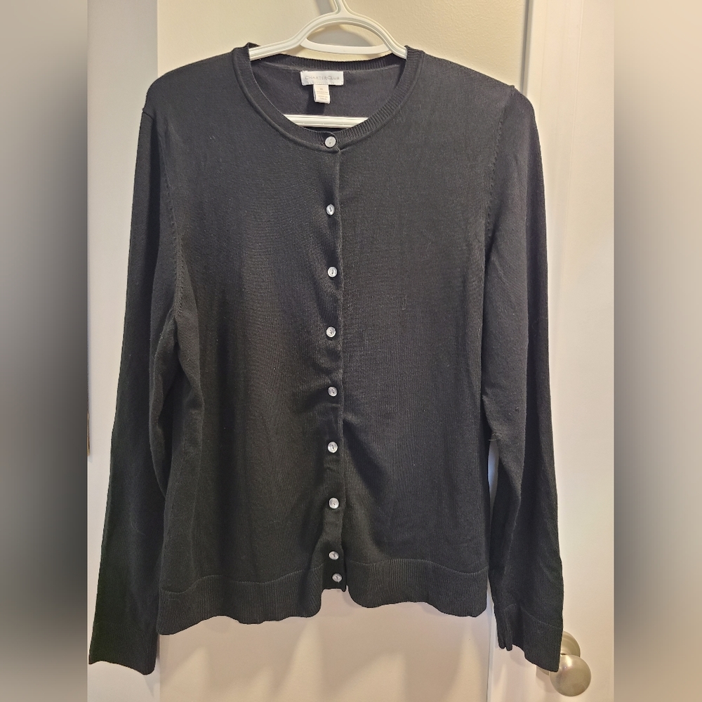 Charter Club soft black cardigan. Size XL